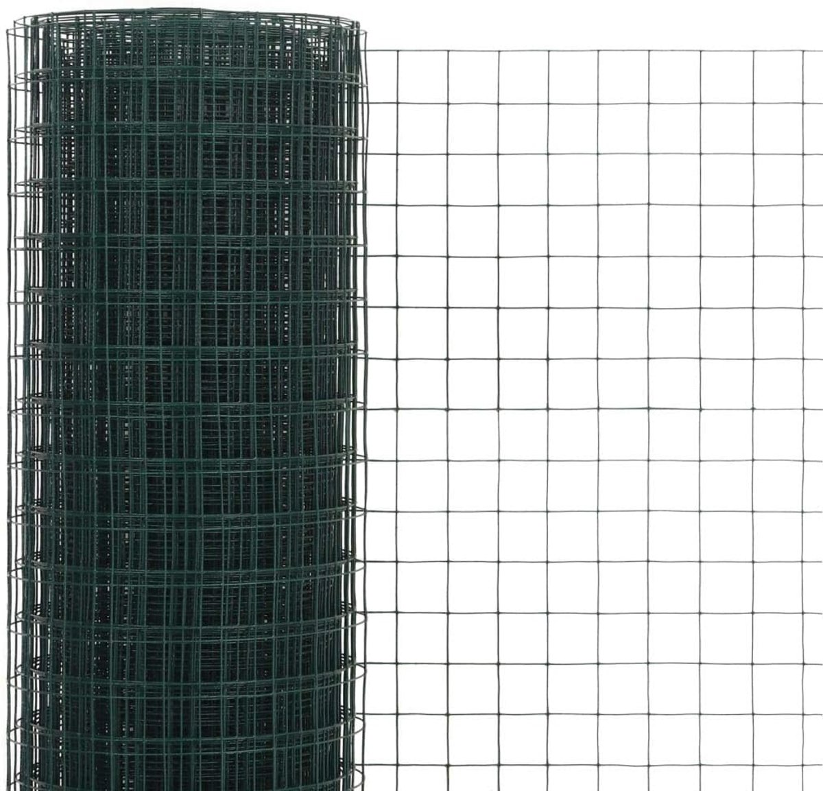 Draadgaas voor de tuin van staal, pvc-coating met vierkante mazen, 10 x 0,5 m, groen