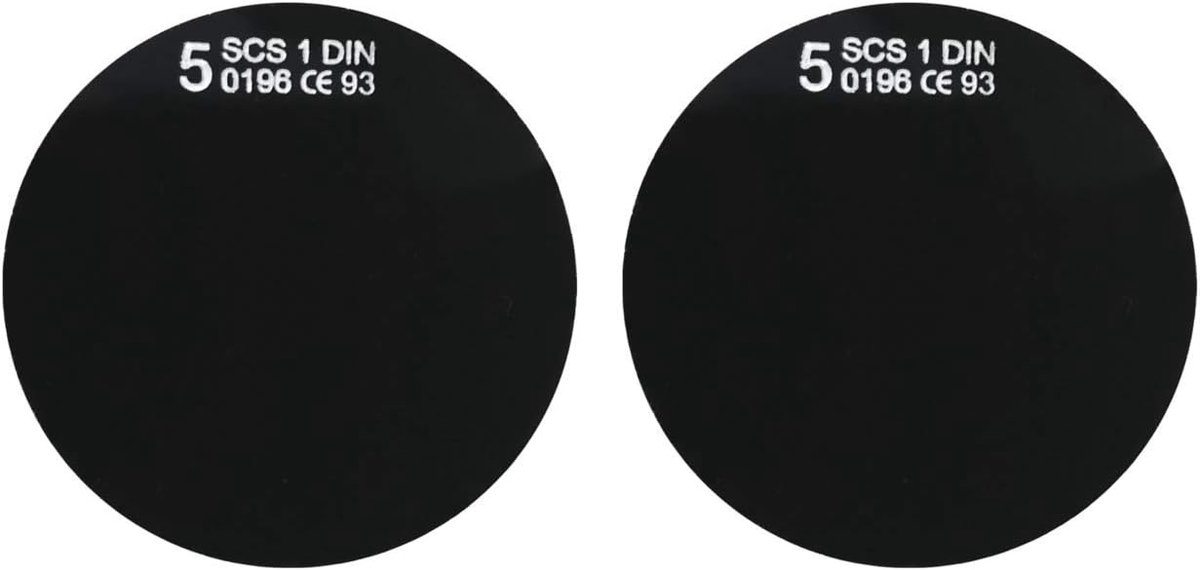 Brillenglazen met 50 mm lasbeschermingsglas diameter groen glas getint beschermingsniveau DIN 5