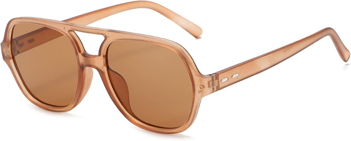 Brug Mannen Zonnebril Klassieke Vierkante Vintage Zonnebril Lady Outdoor Strand Zonnebril Uv400-C2 Bruin