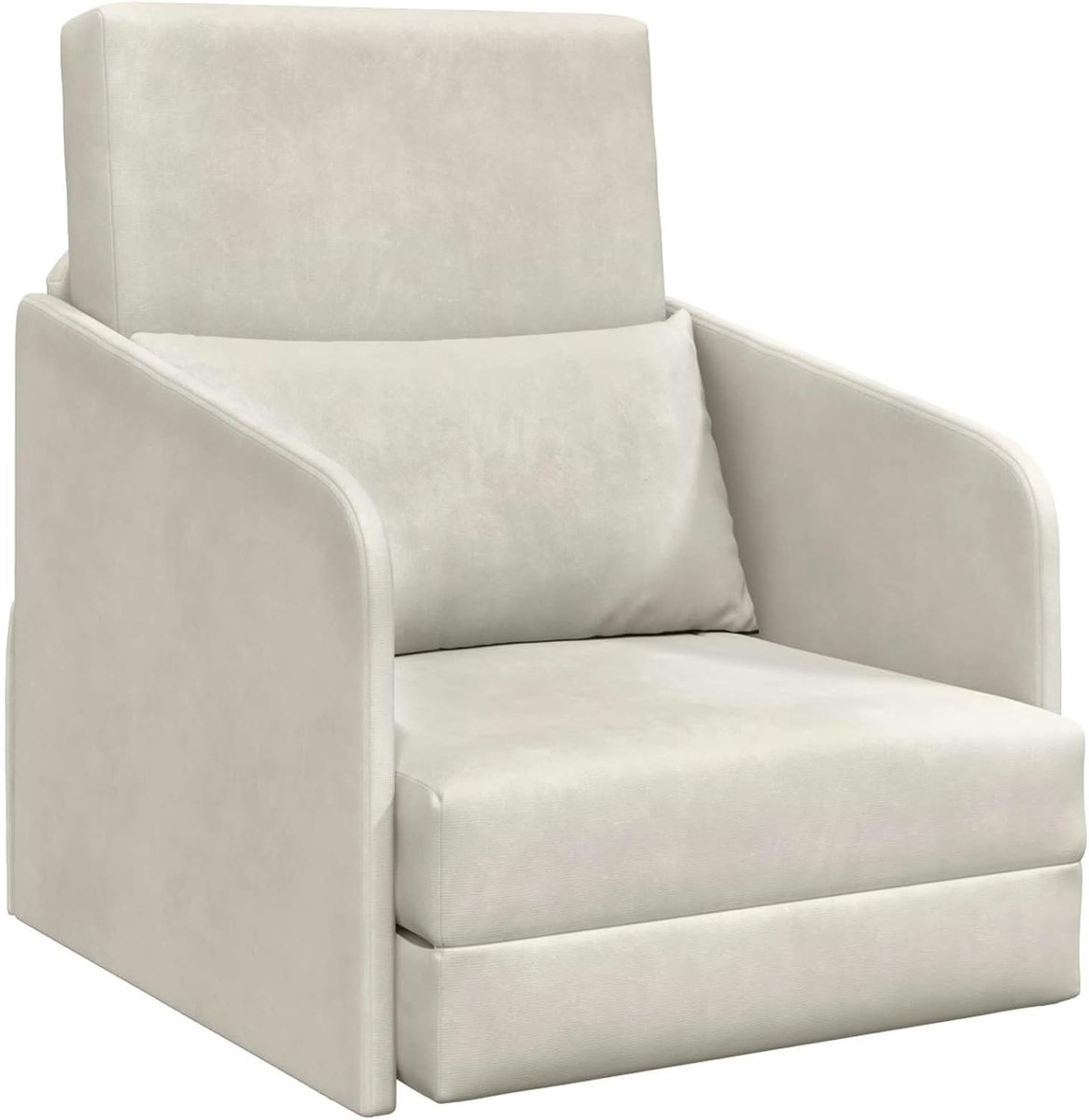Vloerbed 2-in-1 crème 65x80x83 cm Velvet, slaapbank dagbed slaapbank voor woonkamer logeerkamer kleine woningen 4106654
