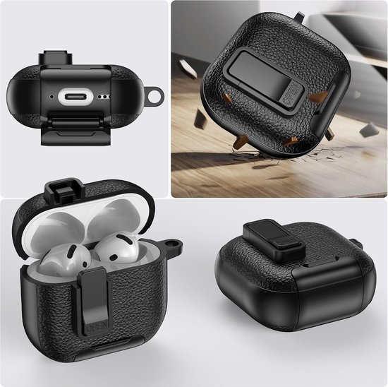 Hoes voor AirPods 4 Gen 2024 met Karabijnhaak PWZ Oranje — afbeelding 3