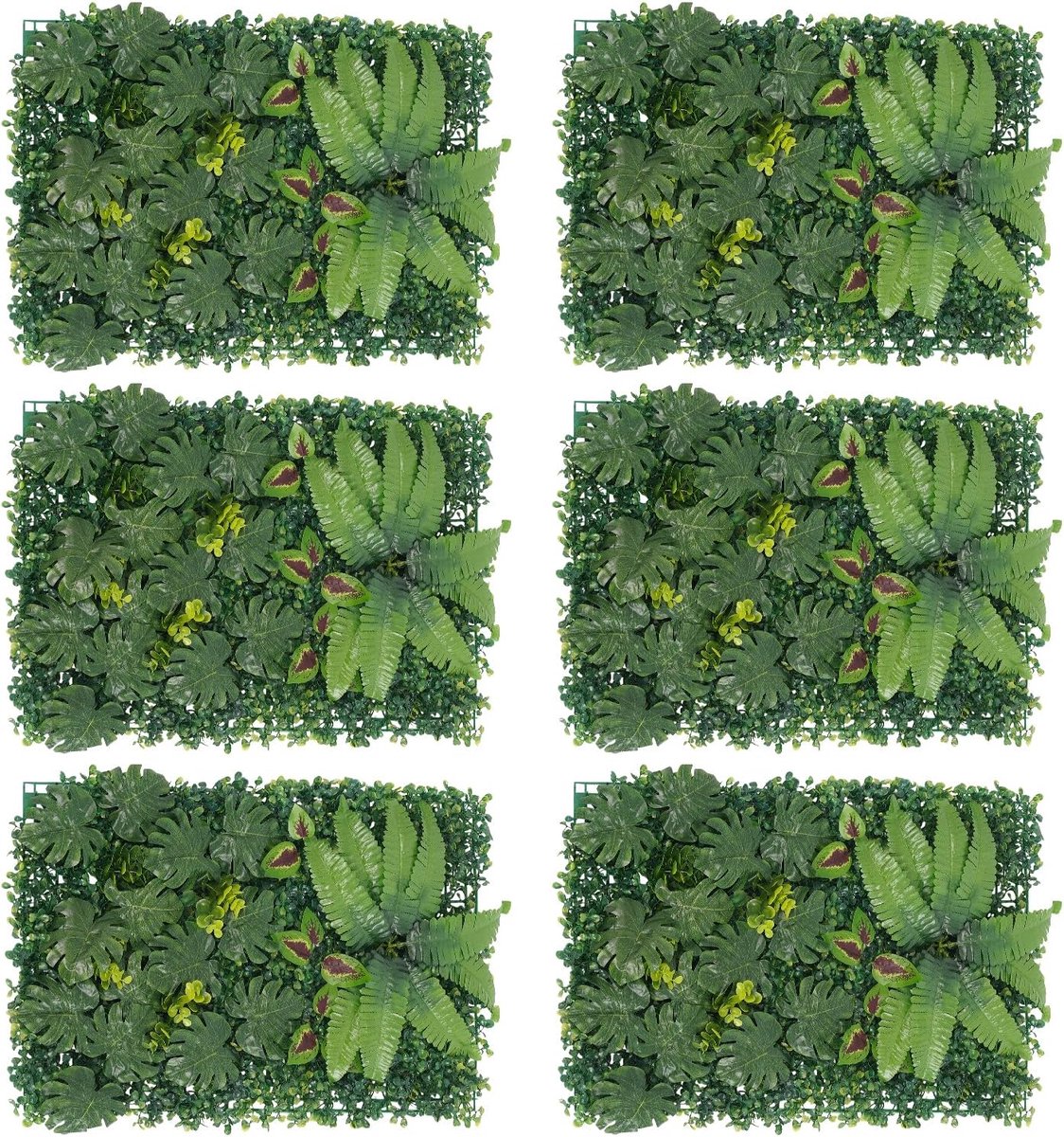Kunstplantenwand, 60 x 40 cm, kunsthegpanelen, inkijkbescherming, kunstplanten, wandpaneel voor tuin, balkon, decoratie