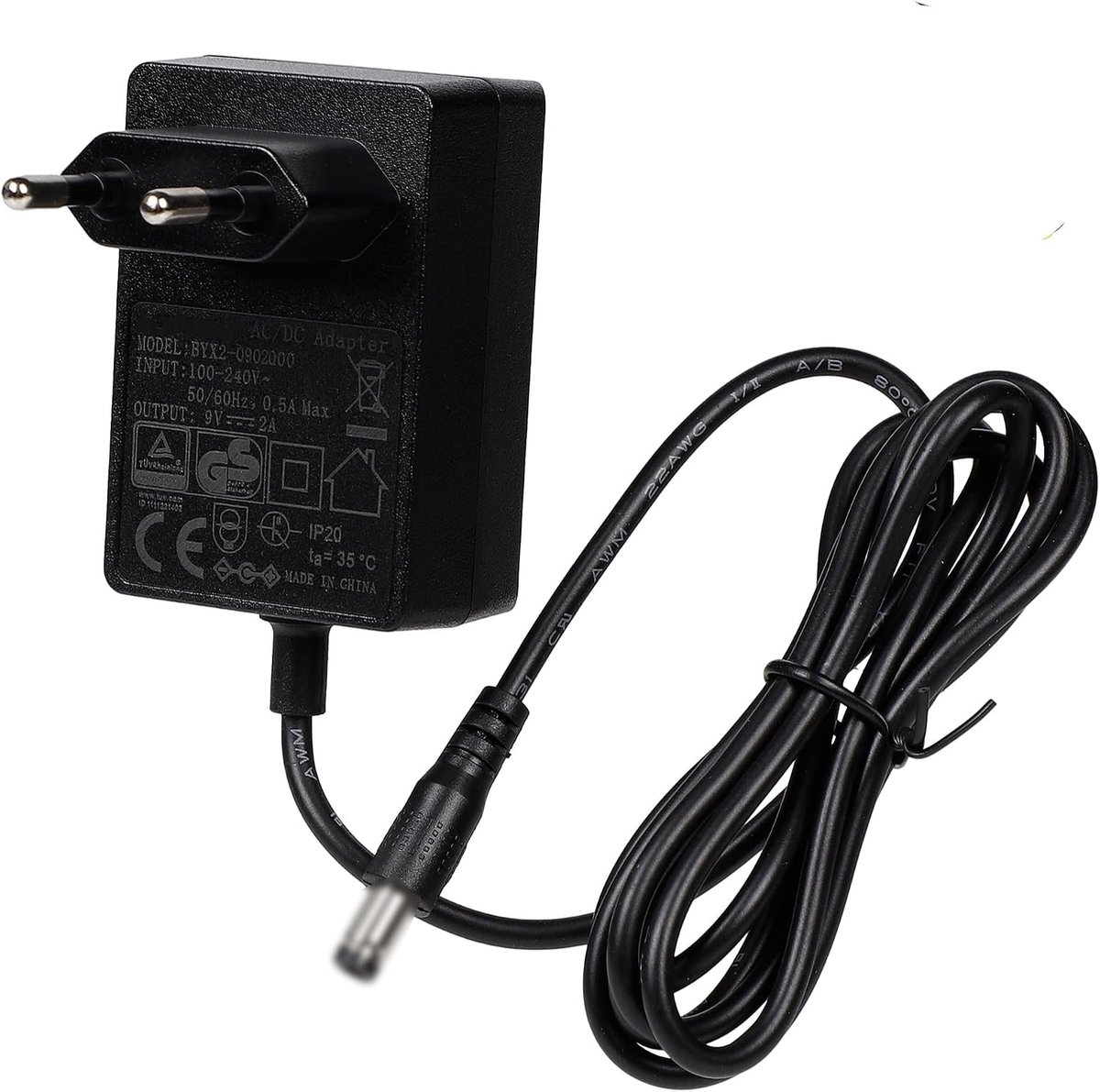9 V 2 A voedingsadapter oplader compatibel met Casio ToneBank Piano Keyboard CTK120 CTK520L HT-700 LD-50 LK-30 MA-150 MT-205 PRO-100 WK-110 LK-33 LK-70S CT-410V LK-300TV