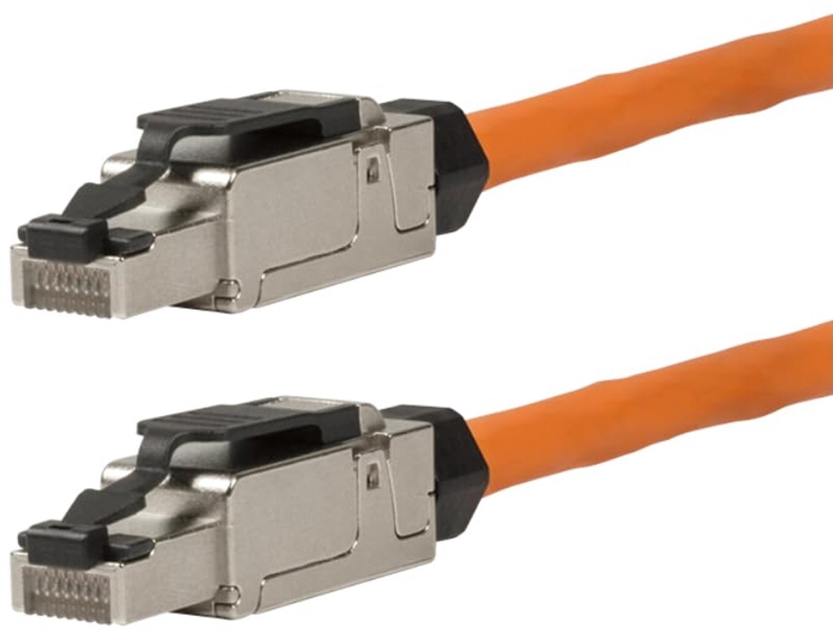 2x RJ45 Netwerkstekker CAT6A/CAT7 Gereedschapsloos Stugge Kabel