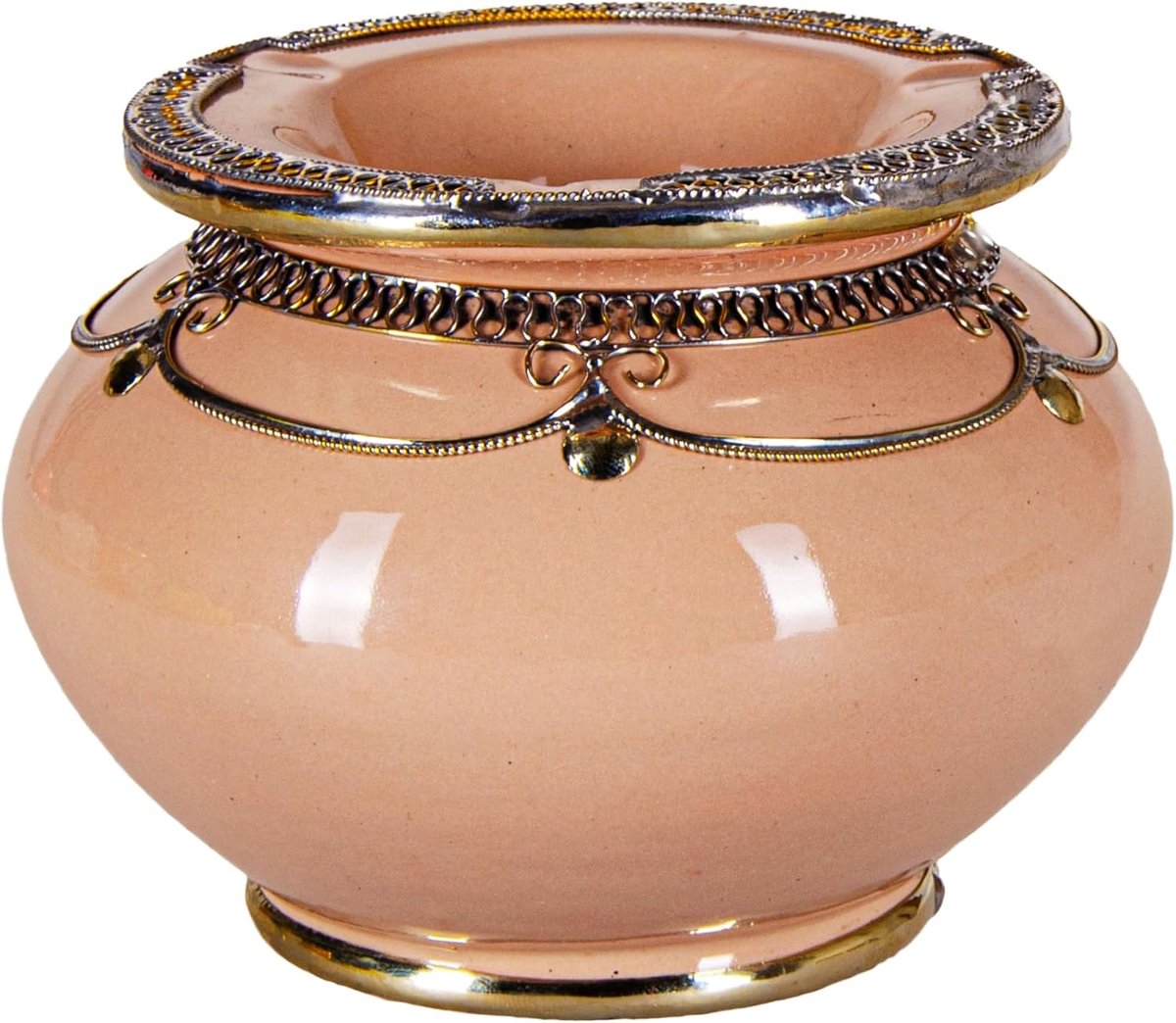 Asbak Miranda, decoratief, van keramiek, bruin, 11 cm