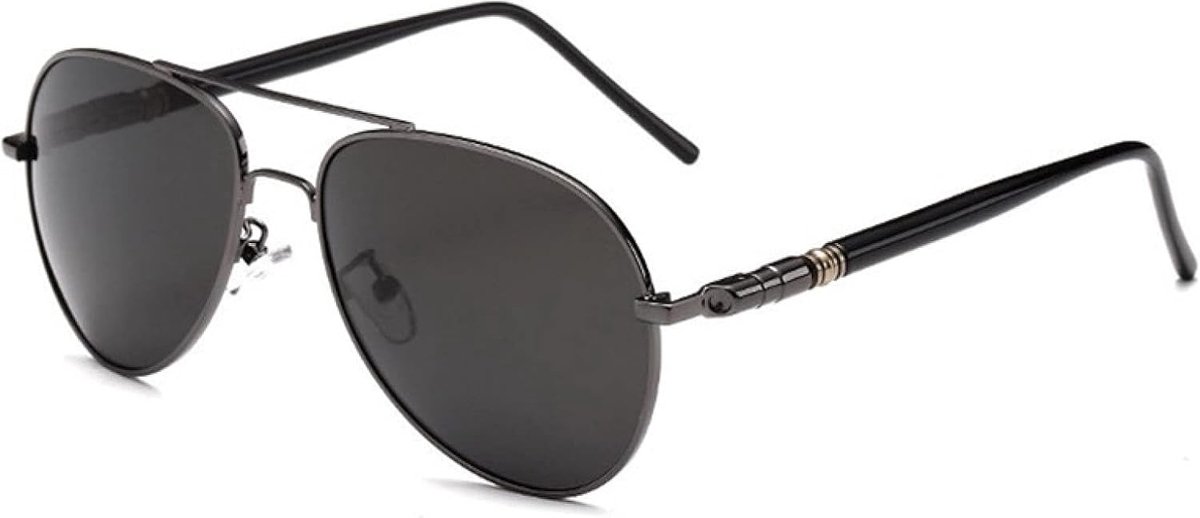 Luchtvaart Metalen Frame Zonnebril Mannelijke Oversized Lente Been Legering Zonnebril Gepolariseerde Pilot Mannelijke Zonnebril-Grijs
