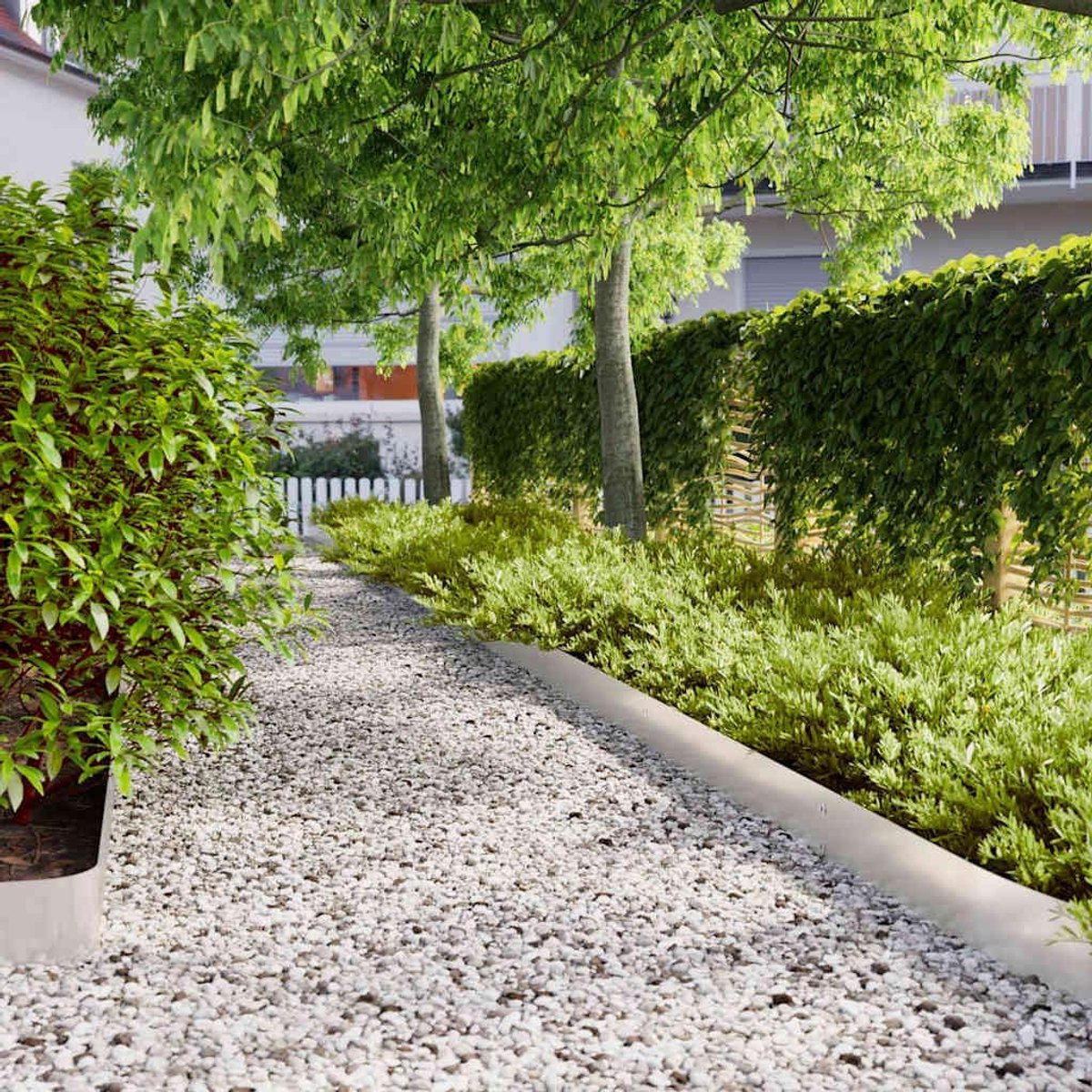30 stuks, van roestvrij staal, 103 x 15 cm, tuinbedrand voor gazon en bloembedden, zilver