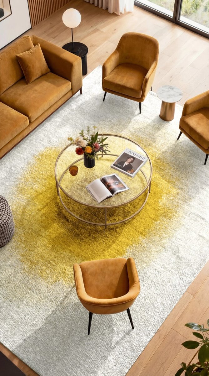 Wasbaar Binnen & Buiten Vloerkleed - 200 x 280 cm - Louis De Poortere Drop Gold Moss - Laagpolig Tapijt - Gerecycled PET - Made in Belgium - Circulair, foto 3