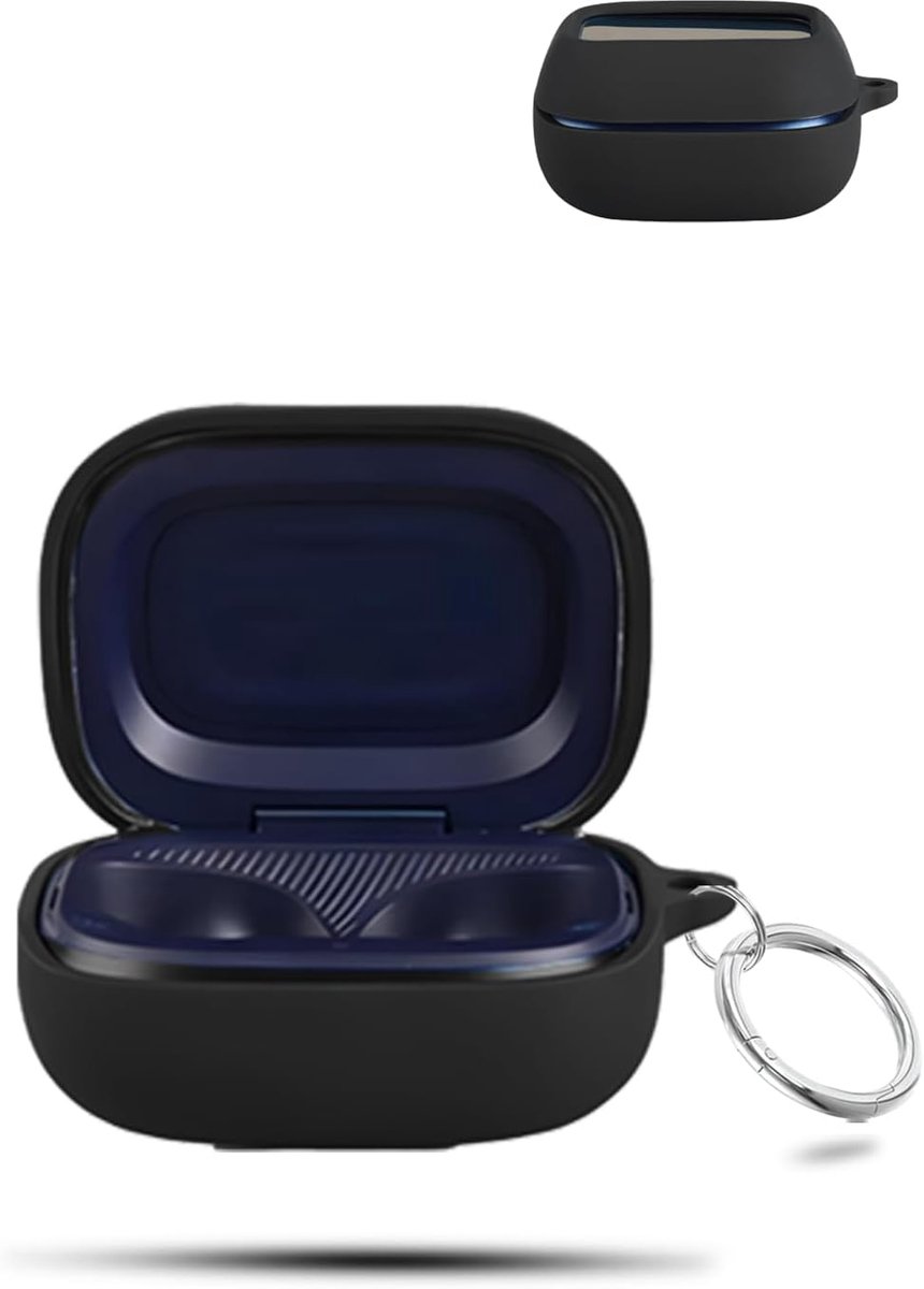Hoes voor JBL-Live Beam 4 draadloze hoofdtelefoon, zachte siliconen beschermhoes, huidvriendelijke etui met ronde gesp, volledige bescherming, zwart