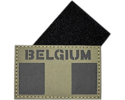 Patch België Identificatie met Klittenband | Infrarood Militair Herkenningsembleem | Nachtzicht NVG Tactisch 8 x 5 cm