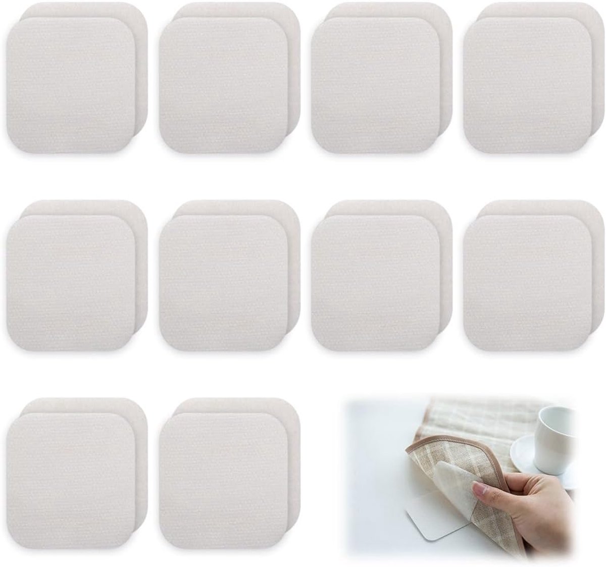 Image of 10 stuks antislip en herbruikbare tapijtgrippers, antislipmat, wasbaar en herbruikbaar, tegen rimpels, antislip, voor tapijten, voor houten vloeren