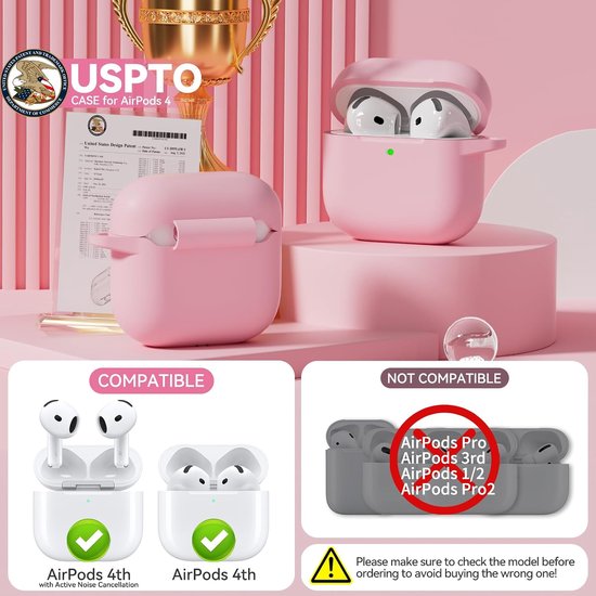 Siliconen voor AirPods 4 Hoes, B1-Light Pink — afbeelding 2