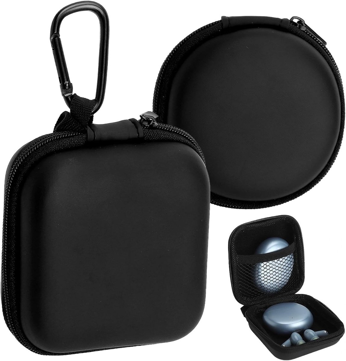 2 stuks mini-hoofdtelefoontas, hoofdtelefoontas, case, hoes voor AirPods Pro 3, headset-opbergtas, hoofdtelefoon, beschermtas, stootvaste oordopjes, hoes, etui voor in-ear oordopjes, MP3-speler