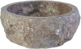 Geërodeerde Natuurmarmeren Waskom – 30-35x15 cm – Grijs