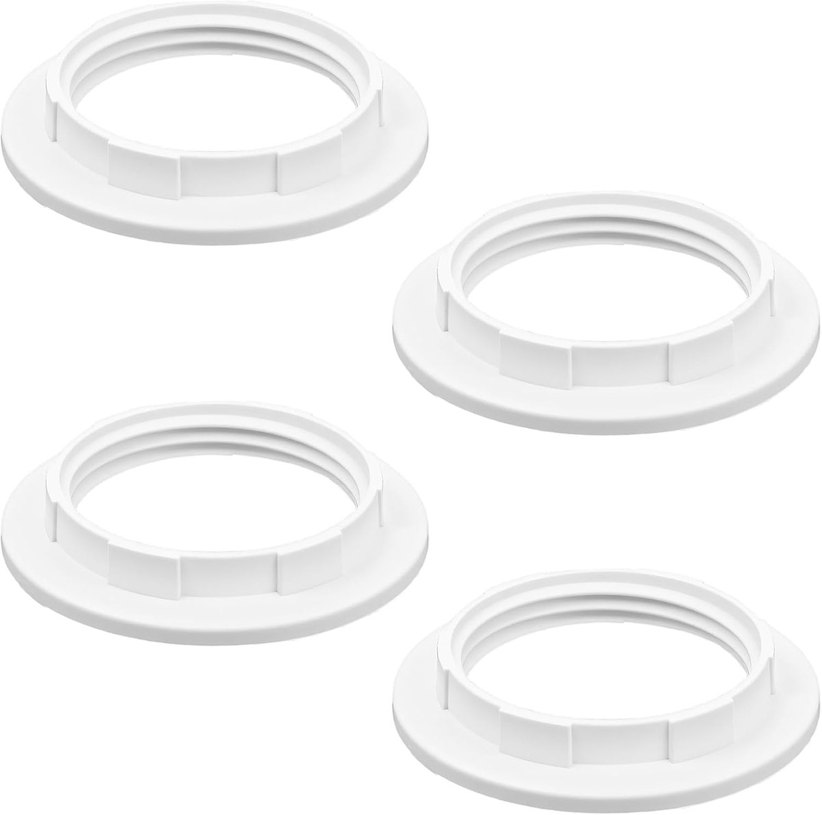 4 stuks lampenkap ring, witte lampenkap adapter ring voor E26/E27 sockets, standaard basis lampen houder vervangende onderdelen (OD 58 mm/ID 38 mm)