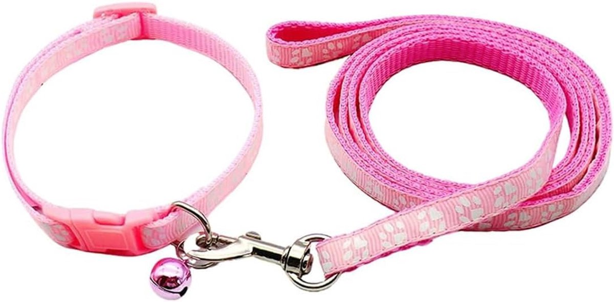 Welpenhalsband met riem set, hondenhalsband en riem Verstelbaar hondenhalsband Zacht nylon huisdier halsband voor welpen, kleine en middelgrote honden (zwart)