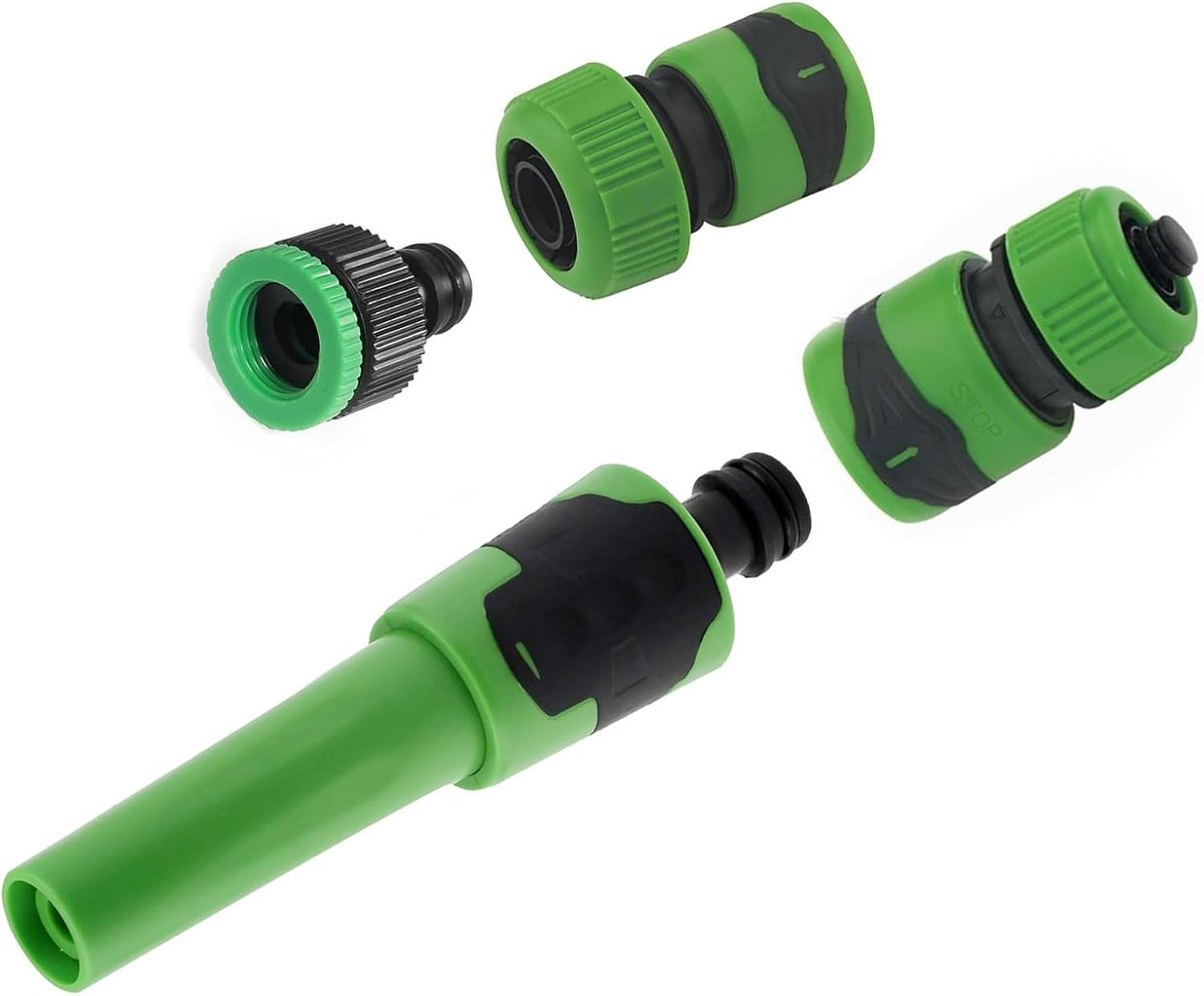 4 stuks tuinslangopzetstuk voor Gardena-spuit, 1/2 inch, met slangkoppeling voor snelafdichtende aansluiting voor waterlansen, sproeier, tuinslang voor het wassen van de auto, tuinirrigatie