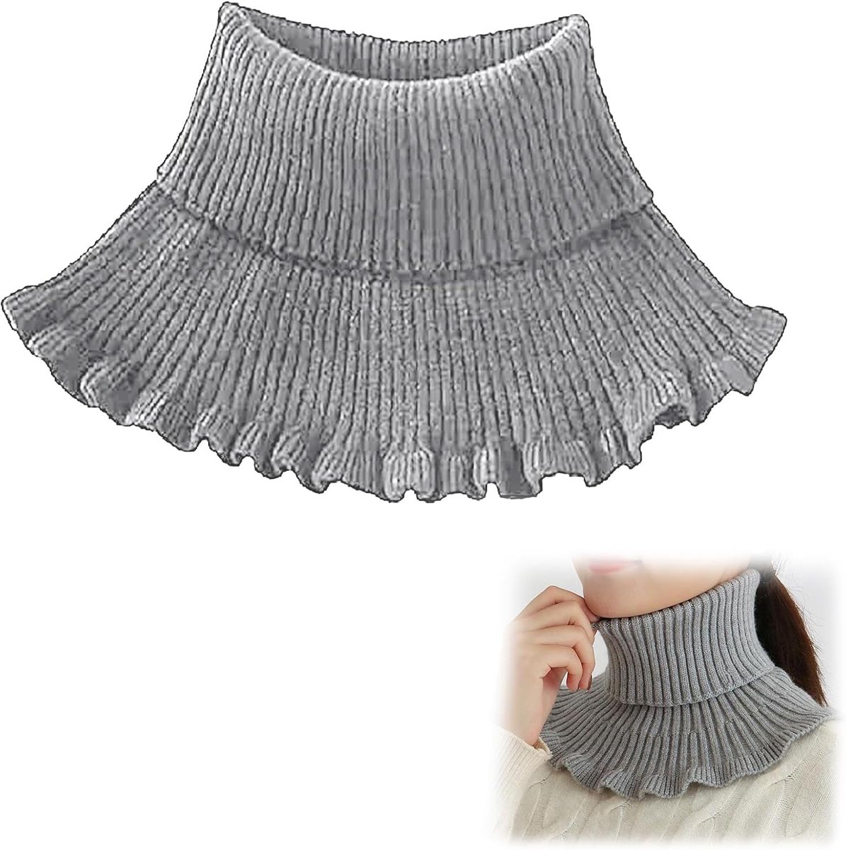Kraaginzetstuk Voor Dames,Kraaginzetstuk Dames,Afneembare Nepkraag,Sjaal,Warm,Winter
