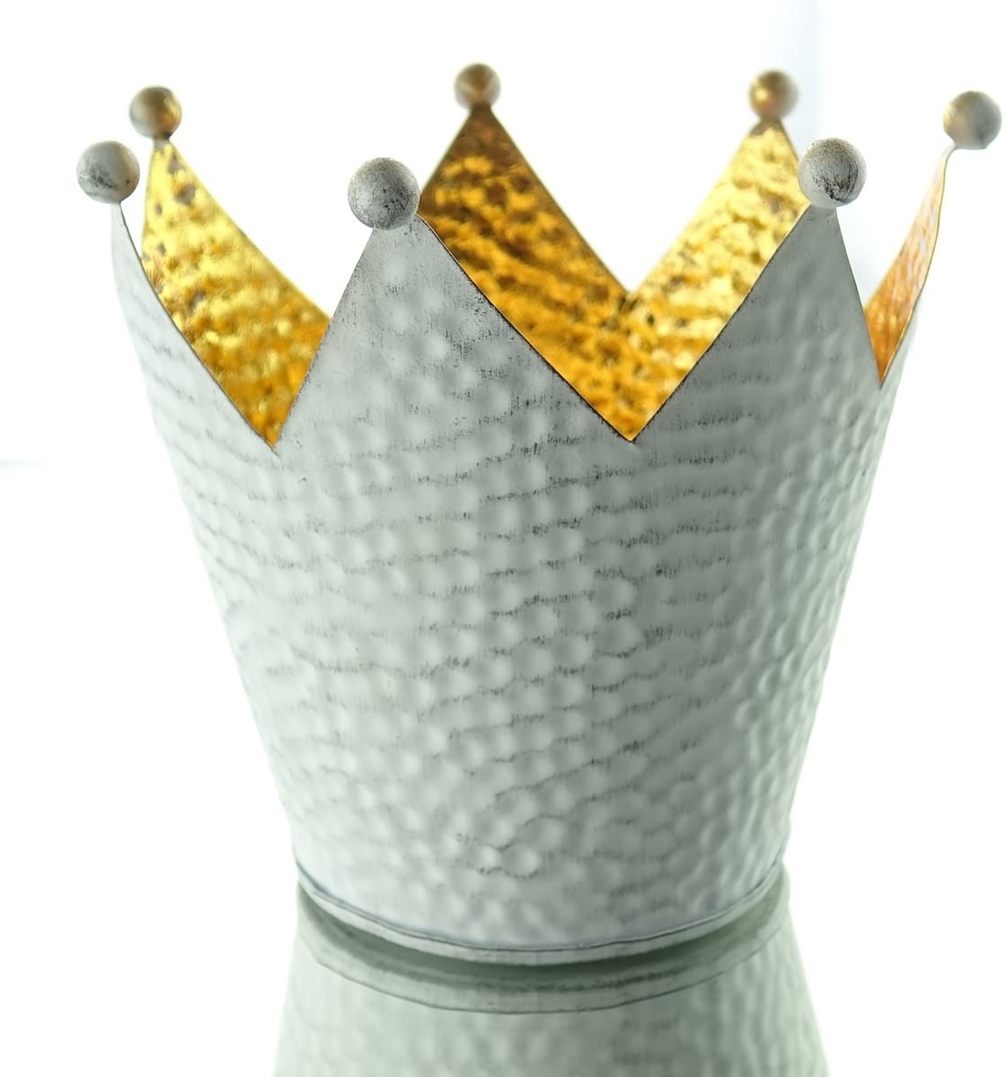 Scheulen kerstkroon Kirana grijs wit metaal goud Ø 14 cm