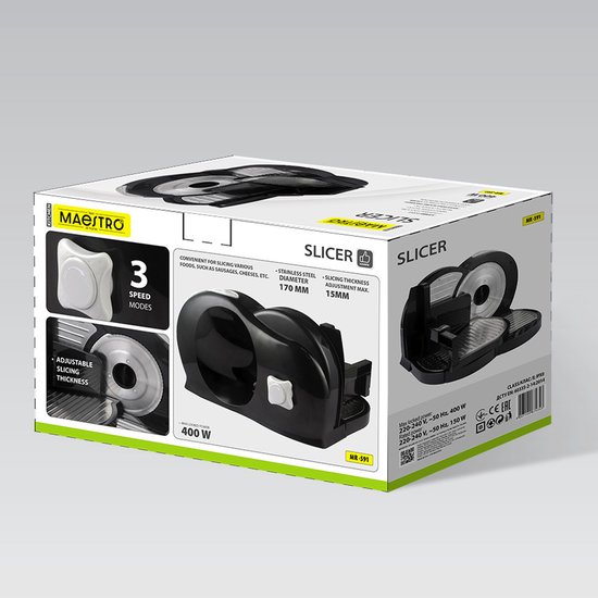 Maestro Elektrische snijmachine 0-15 mm, 400 W, 3 snelheden — afbeelding 2