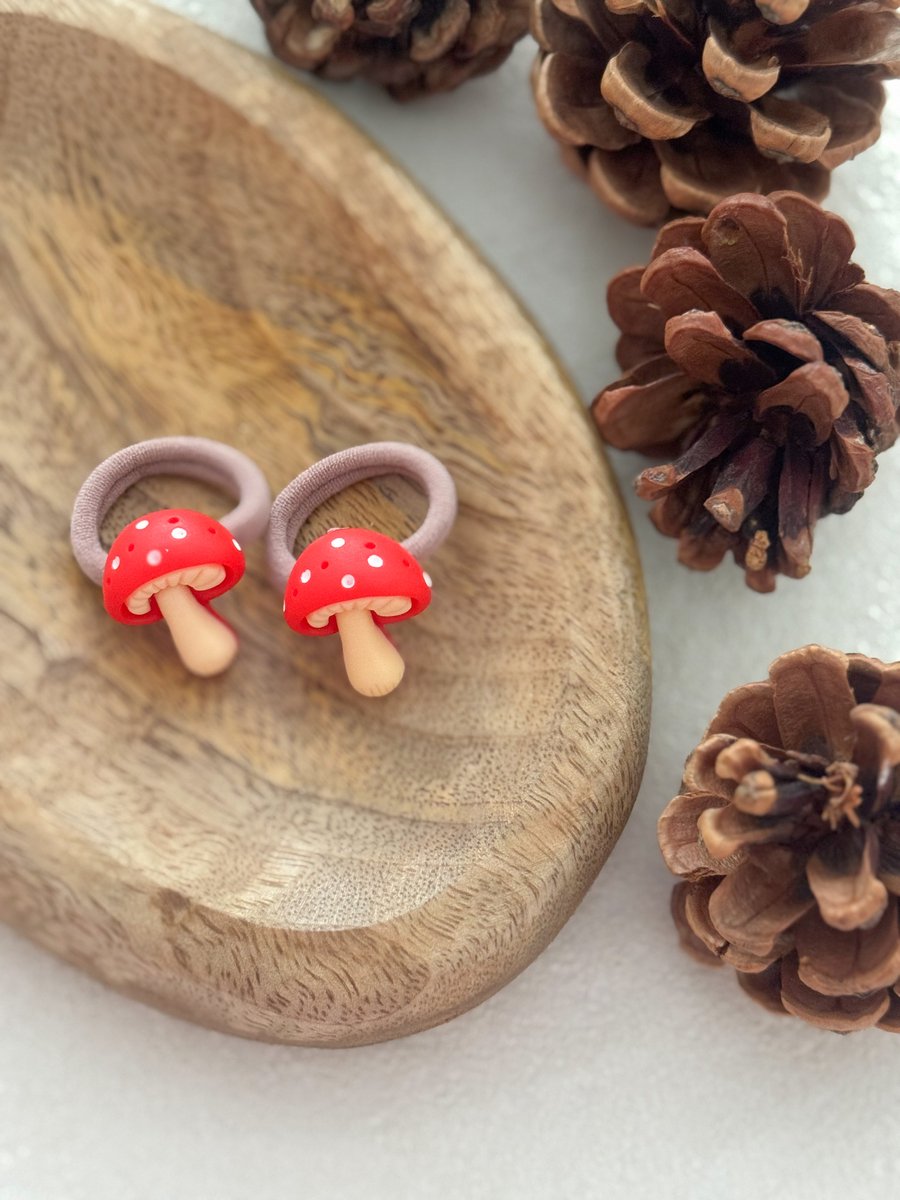 Haarelastiek Paddenstoel - Haarelastiekje voor Meisjes & Kinderen - Haarelastiekjes voor Peuters & Kleuters - Haaraccessoires Herfst - Verjaardagscadeau