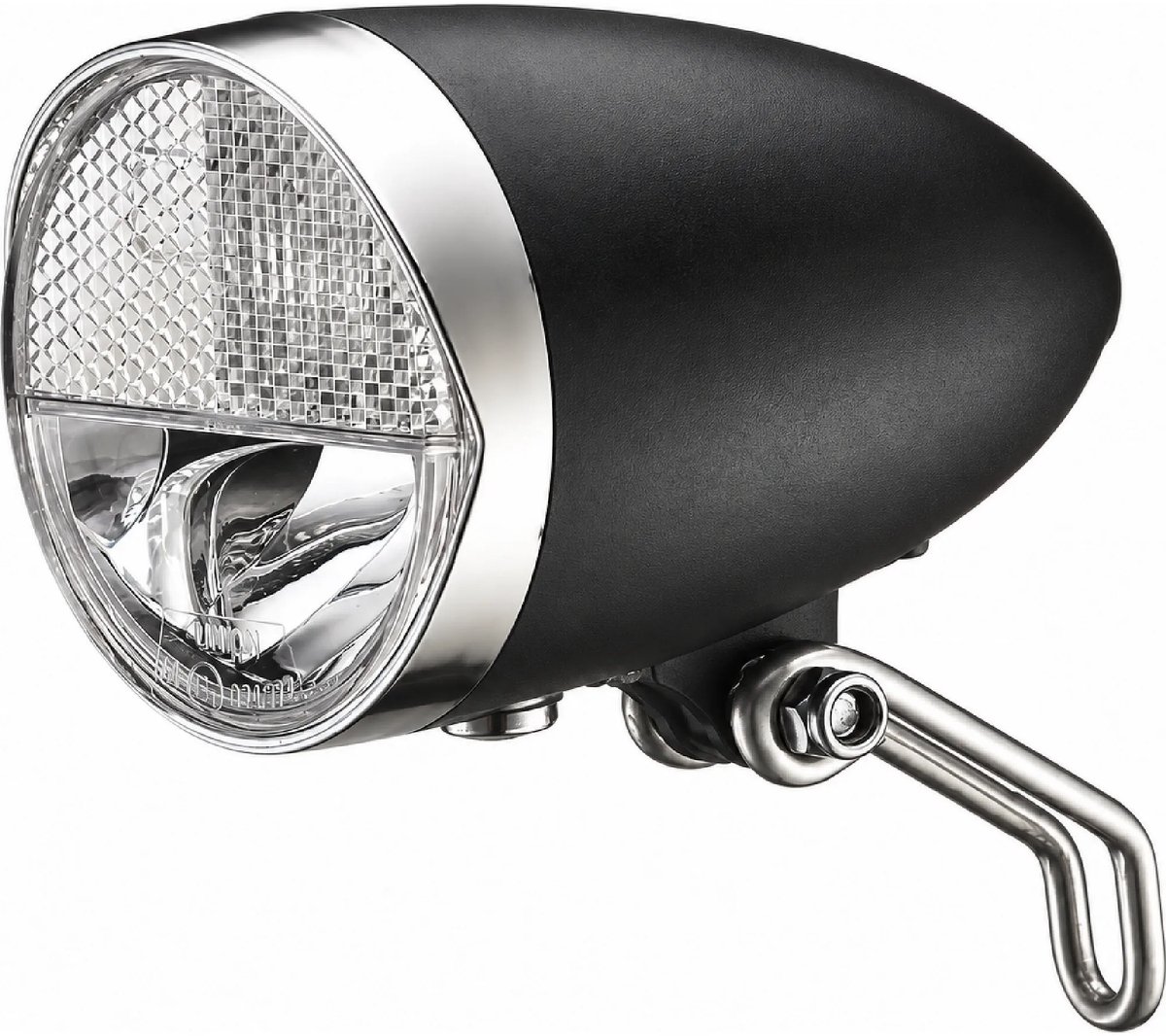 Union Koplamp LED 30 lux zwart voor e-bike 6-44 V met klassieke vorm en montagebeugel voor fiets