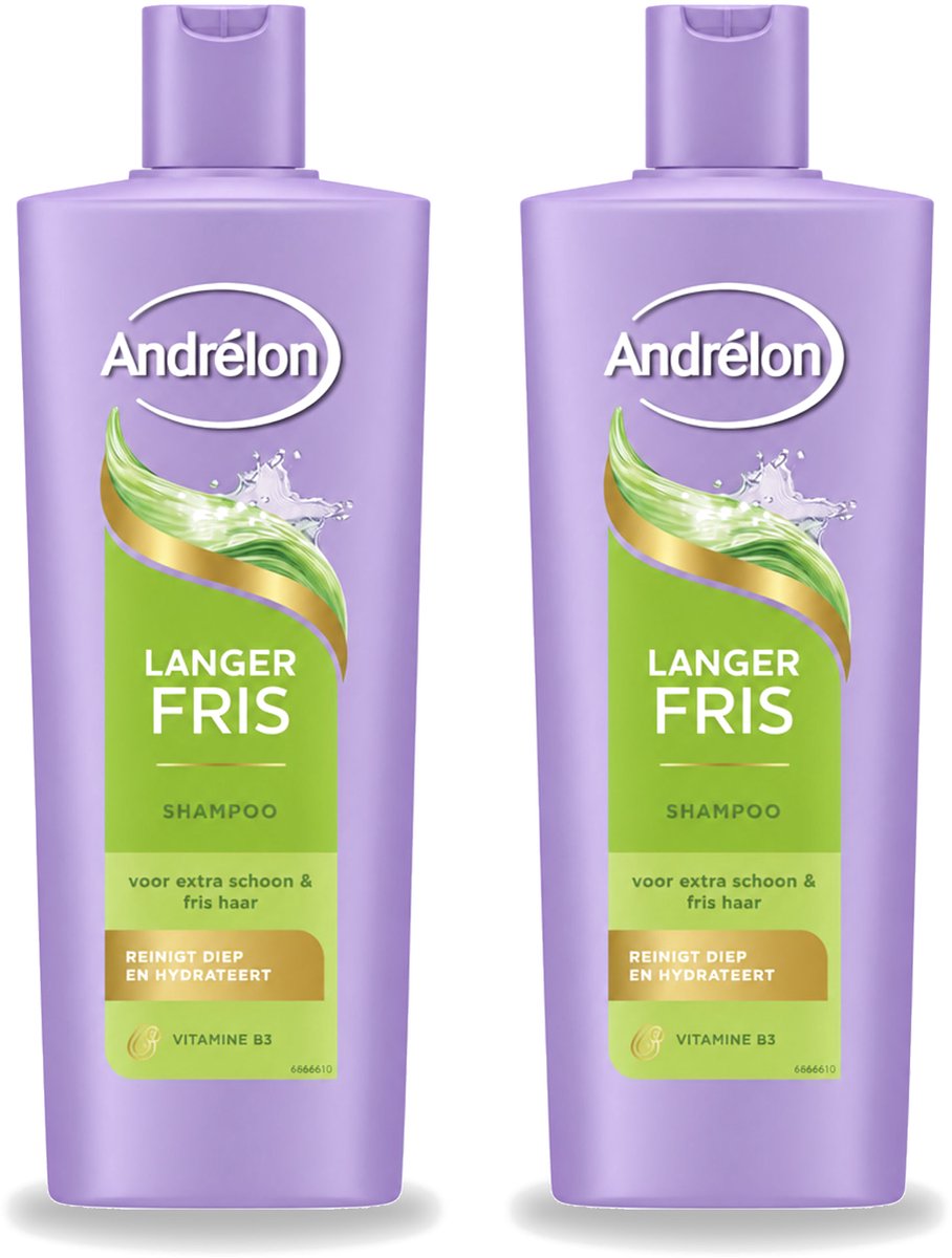 2 x Andrélon – Shampoo – Langer Fris – 400 ml - Bulkverpakking - 2 stuks