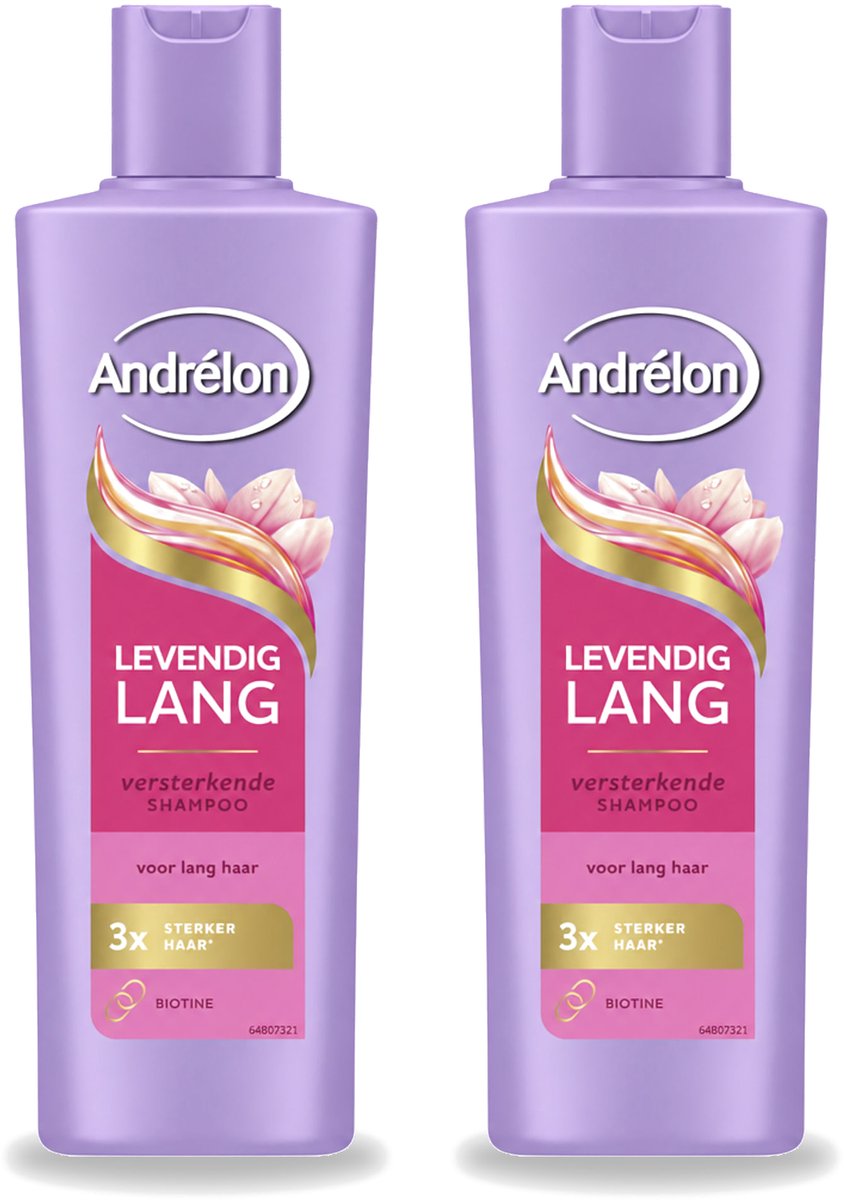 2 x Andrélon – Shampoo – Levendig Lang – 250 ml - Bulkverpakking - 2 stuks
