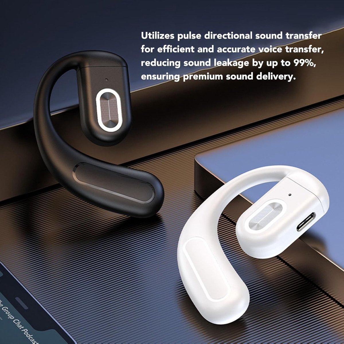Draadloze Single Ear Headset met Oorhaak, 180mAh Batterij, Geluidsisolatie en Helder Geluid voor Sport en Gaming