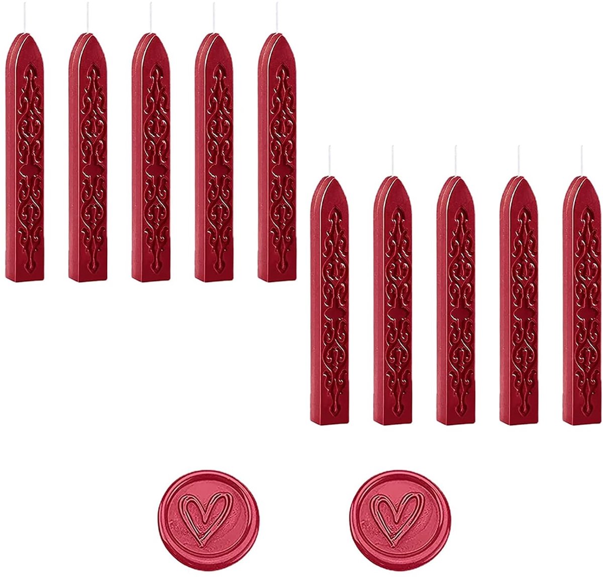 stempelwas, 10 stuks zegelwas, zegelwas, zegelwax, retro zegelwas, was-zegelstempelset, wax voor afdichting, waszegelwas, zegelwas, zegelwas, rood