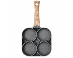 Pannenkoekenpan 4-Vaks - Inductie - Eierpan - Omeletpan - Pancake Pan - Antiaanbaklaag