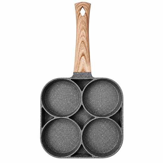 Pannenkoekenpan 4-Vaks - Inductie - Eierpan - Omeletpan - Pancake Pan - Antiaanbaklaag