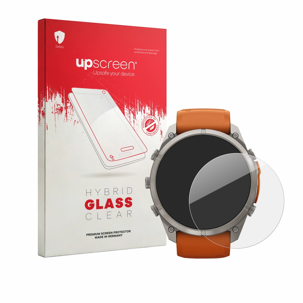 upscreen - Screenprotector voor Garmin Fenix 9 Pro (51 mm) - Folie Beschermfolie Beschermglas transparant