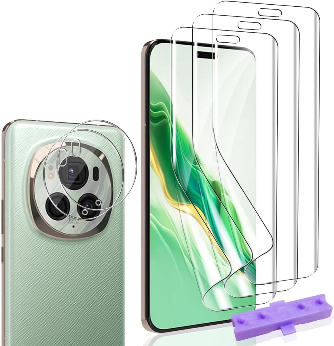Beschermfolie voor Honor Magic 6 Pro, 3 stuks en 2 stuks camerabescherming, HD zonder luchtbellen, krasbestendig, zachte TPU-folie, pantserfolie voor Honor Magic 6 Pro (geen pantserglas)
