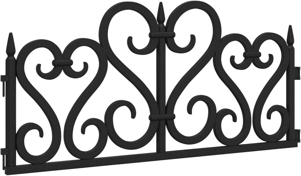 Gazonranden 17 STK.Tuinhekken Plantenbedden Wilgenomheining Beetbegrenzing Insteekhek Gazons PP grootte (per hekveld): 59 x 27,5 cm (B x H), Zwart