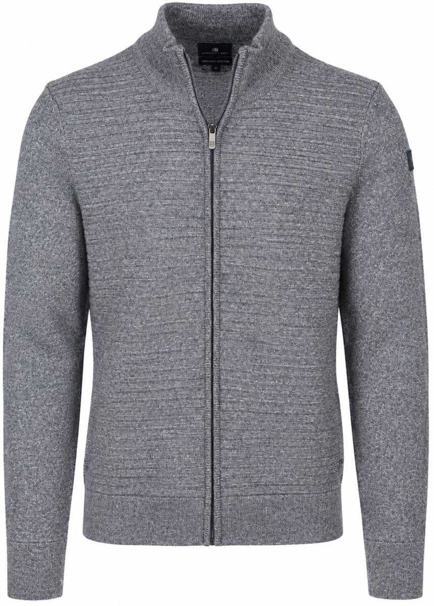 State of Art Cardigan Zip Grey - Maat 3XL - Heren