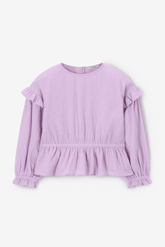 Lichtpaarse Blouse Met Ruffles