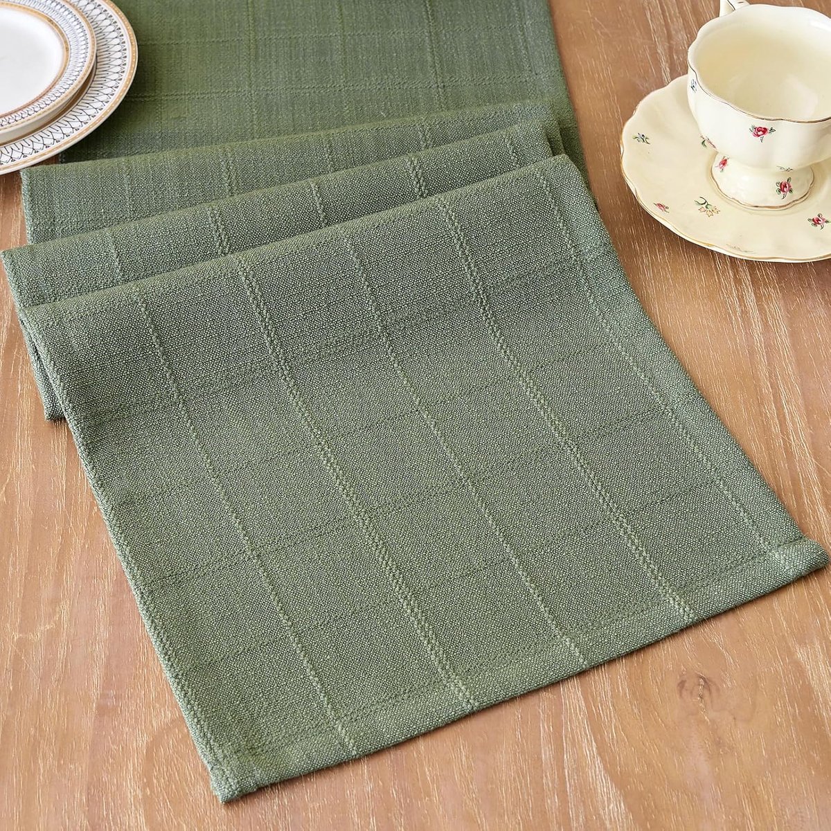 Tafelloper, modern, wasbaar, tafelloper, tafel 30 x 80 cm, groen