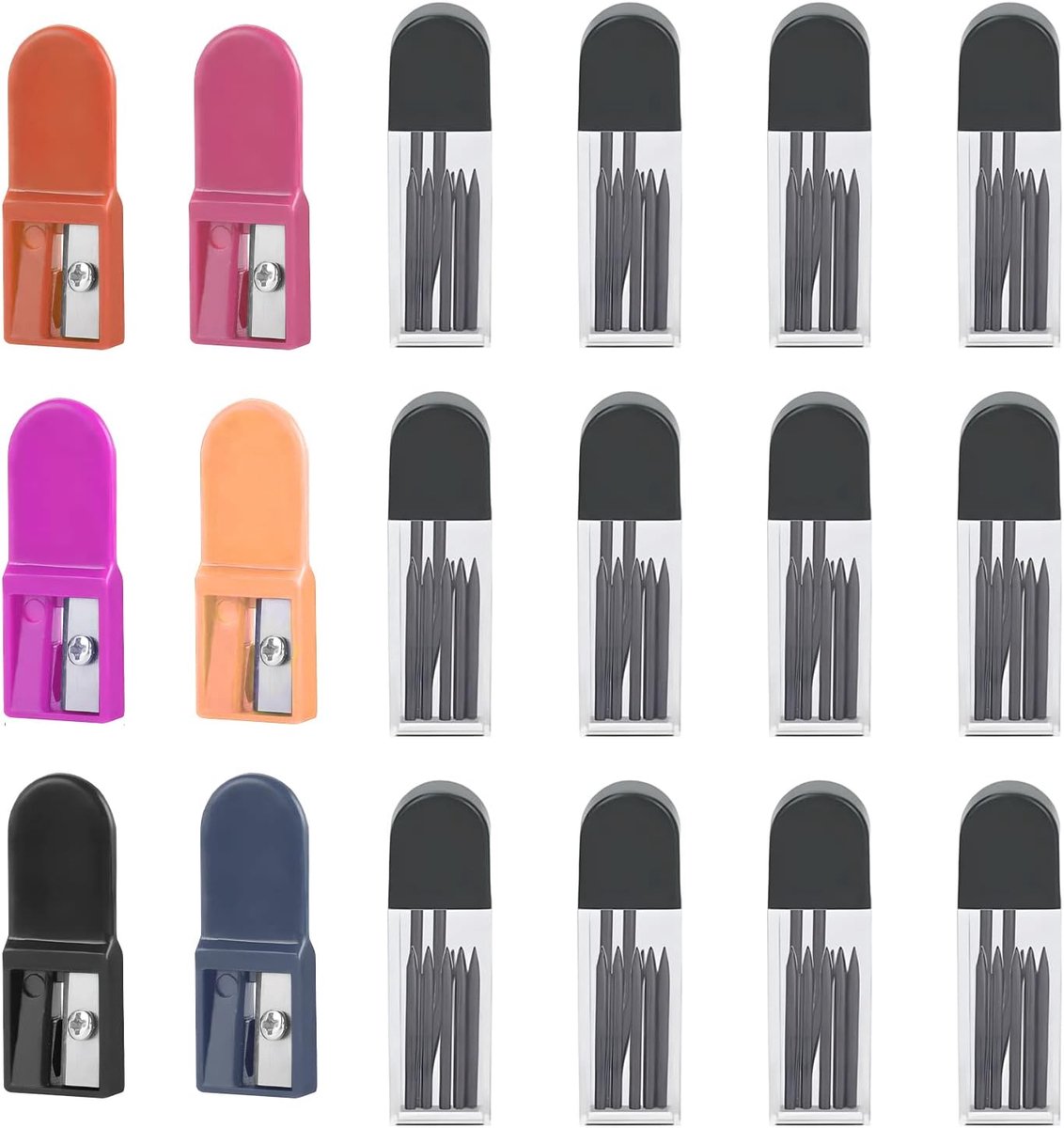 100Pcs Mechanische Potlood Vervanging Refill Kompas Navulling Kompas Kompas Navulling Wordt geleverd Met 2 Slijpers Voor Math Tekening Schets Architecturale Markers (2mm)