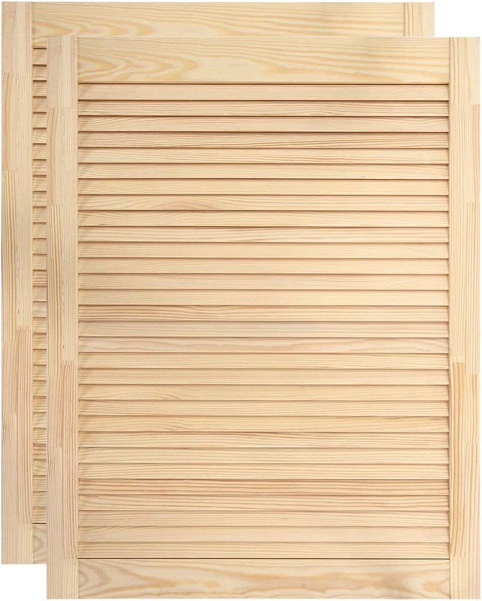 Lamellendeuren 2 stuks Lamellendeur onbehandeld hout meubeldeur kastdeur open lamellen houten deur meubels deur lamellenstructuur binnendeur 69 x 49,4 cm (H x B) massief grenen