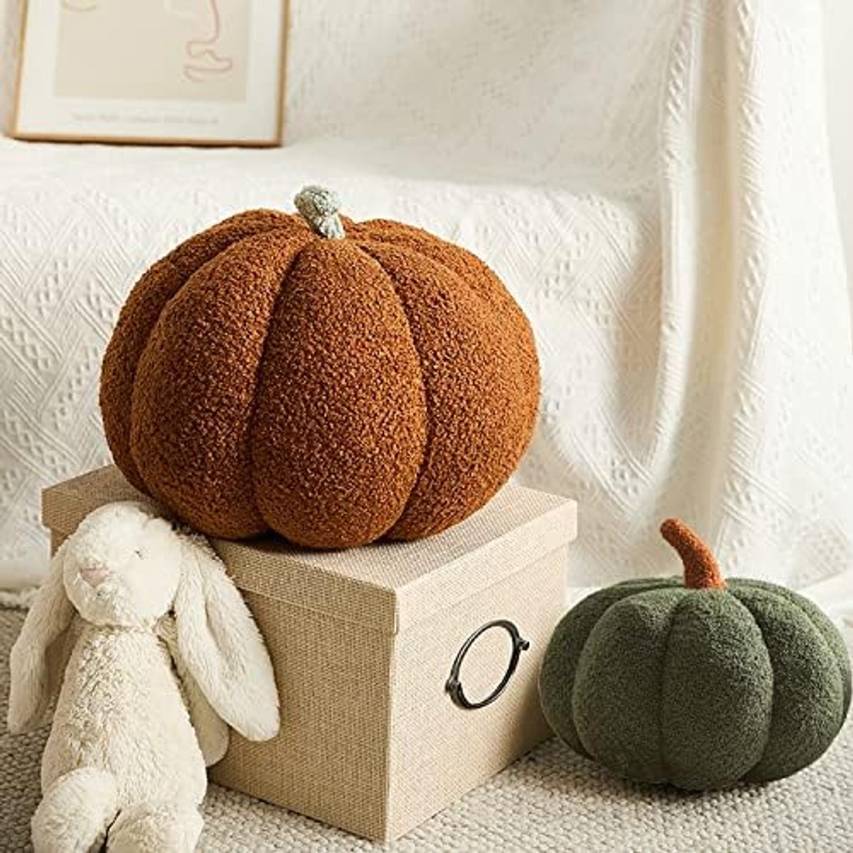 Gooikussen - SZETOSY Pompoen bank gooikussen decoratief voor thuis kleuterschool fotografie Halloween decoratief kussen 20 cm groen