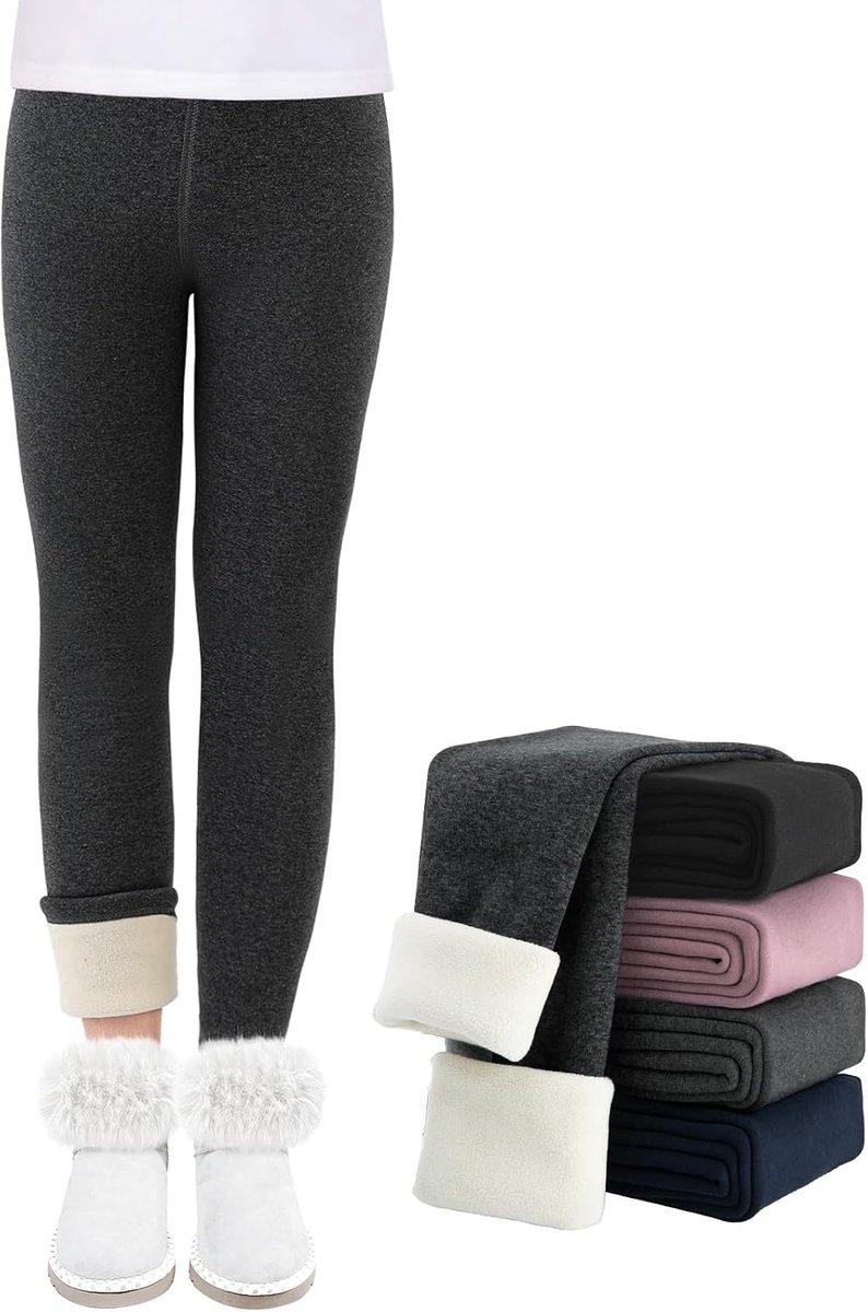gevoerde legging voor meisjes, 5-13 jaar, thermische legging voor kinderen, thermische broek, katoen, winter, 1 pak