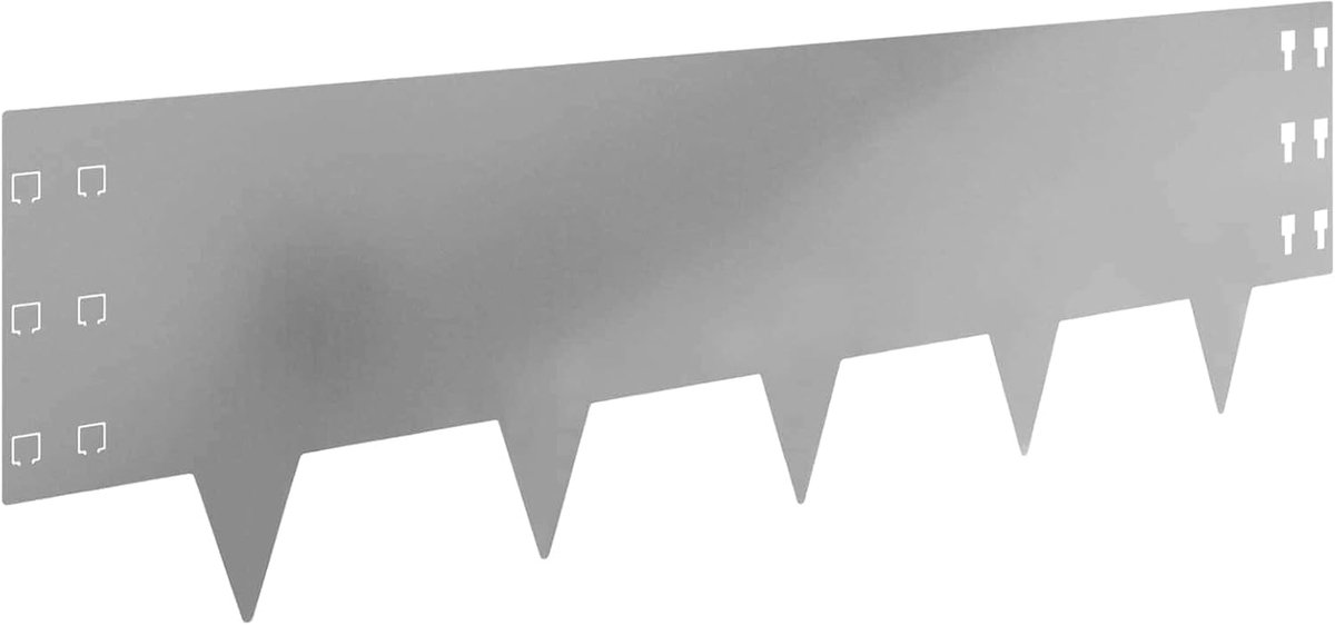 Gazonrand 30 stuks 100 x 30 cm staal zilver, gazonrand bloembed omranding voor tuinbed voortuin terras 8008640