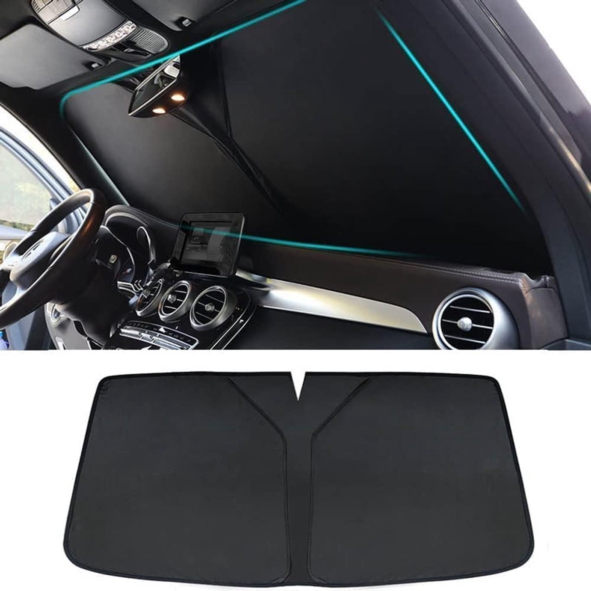 Auto-voorruit voor Mercedes-Benz B-Class W247 2020-2023, voor-achterzijruit opvouwbaar anti-UV zonnebrandcrème stofisolatie beschermt privacy,Front
