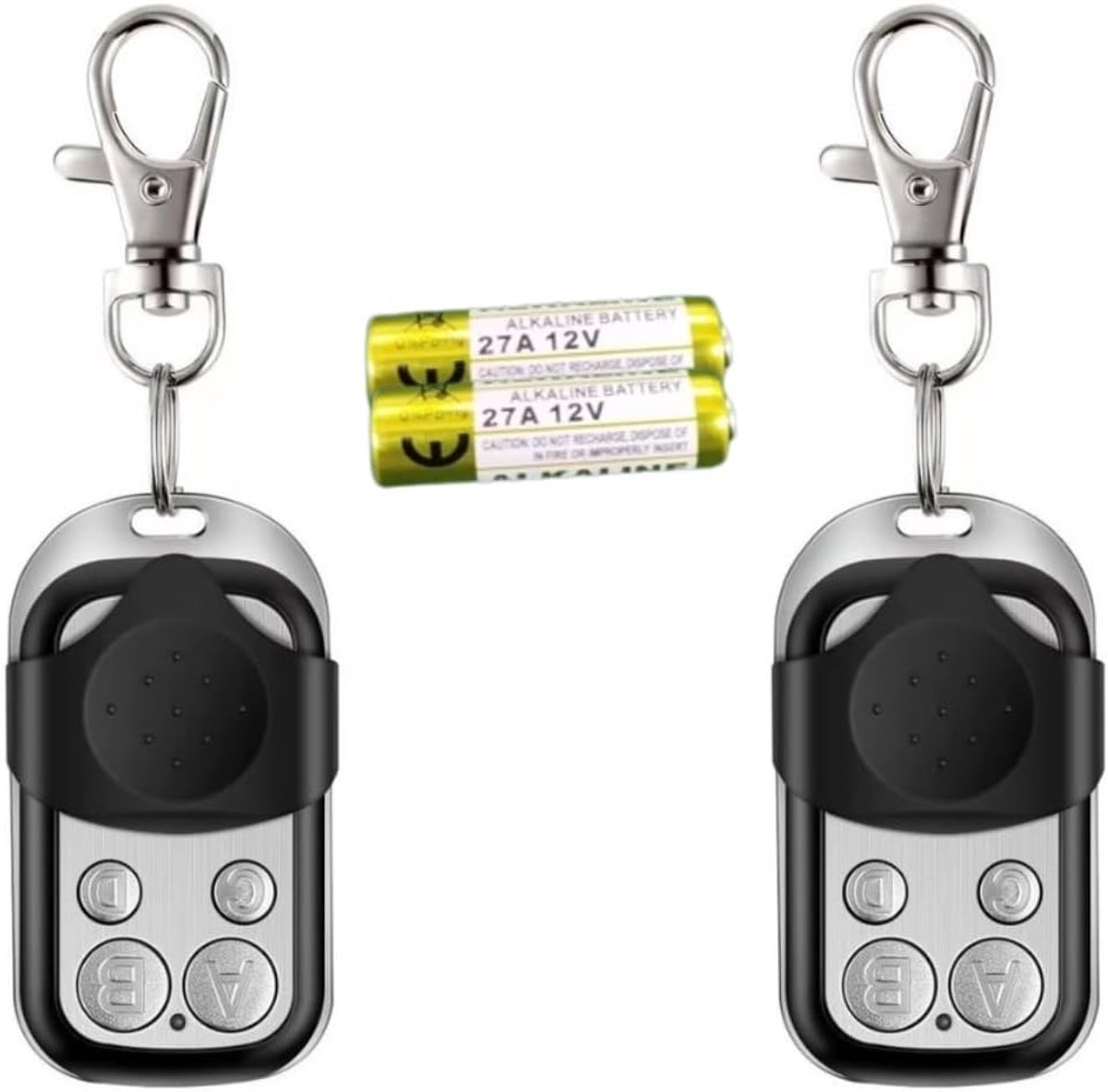 2 universele afstandsbedieningen voor Tor 433,92 MHz + 2 batterijen, niet compatibel met variabele code