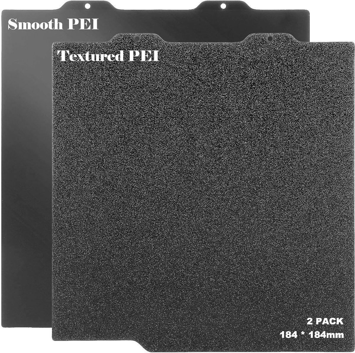 2 Stuks 3D Printer Bouwplaat, 184 x 184 mm PEI Veerstaalplaat Dubbelzijdige Printplaat Glad PEI en Structuur voor 3D Printer Platform Reserveplaat Thuis