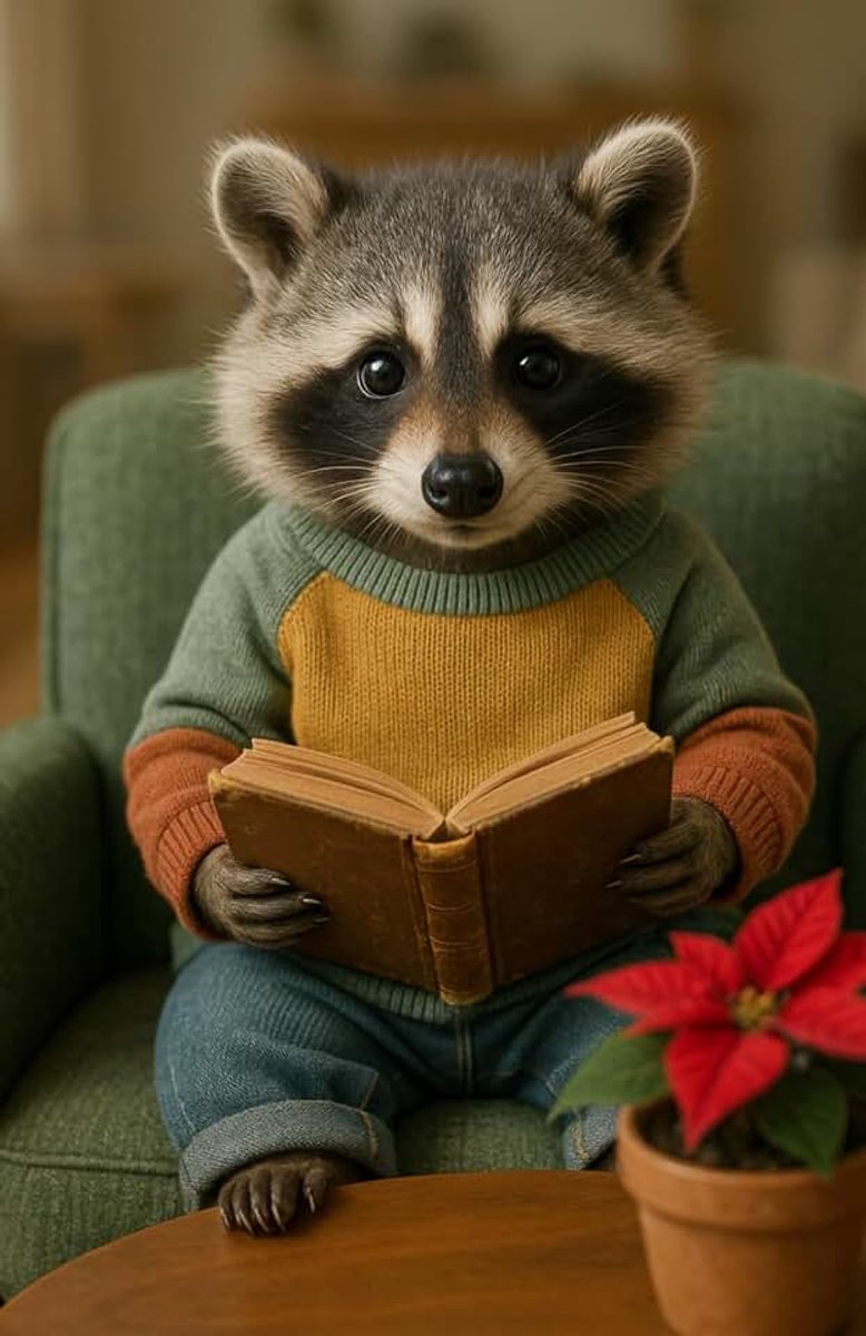 Waschbär lernt lesen: Schreibheft kariert mit niedlichem Tiermotiv