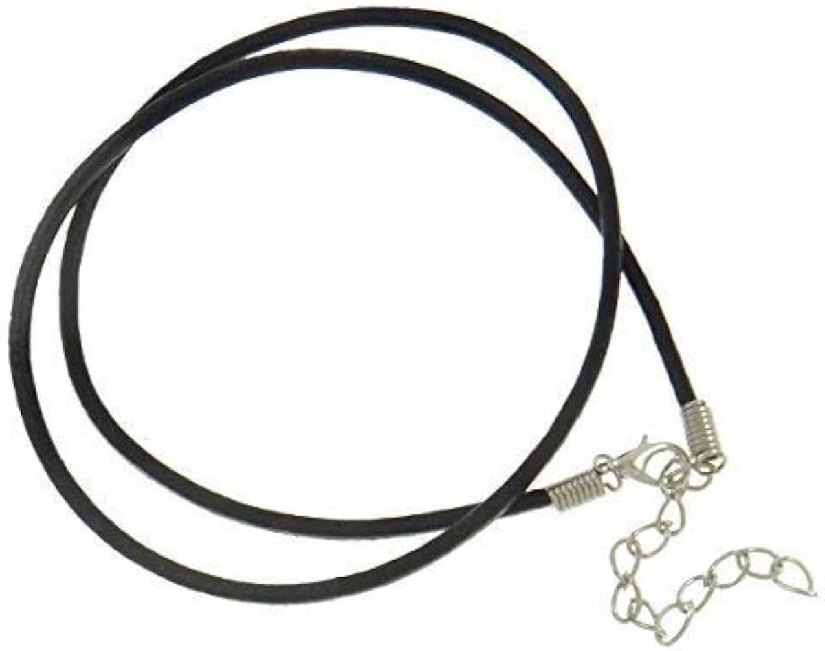 Ketting koord, surfstijl, leer, zwart, 2,5mm, Leer