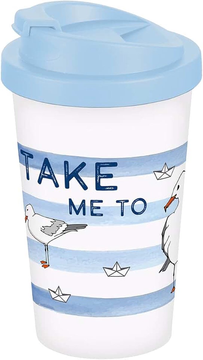 (INFKH) Coffee to go beker Take me to the ocean 400ml, kleurrijk