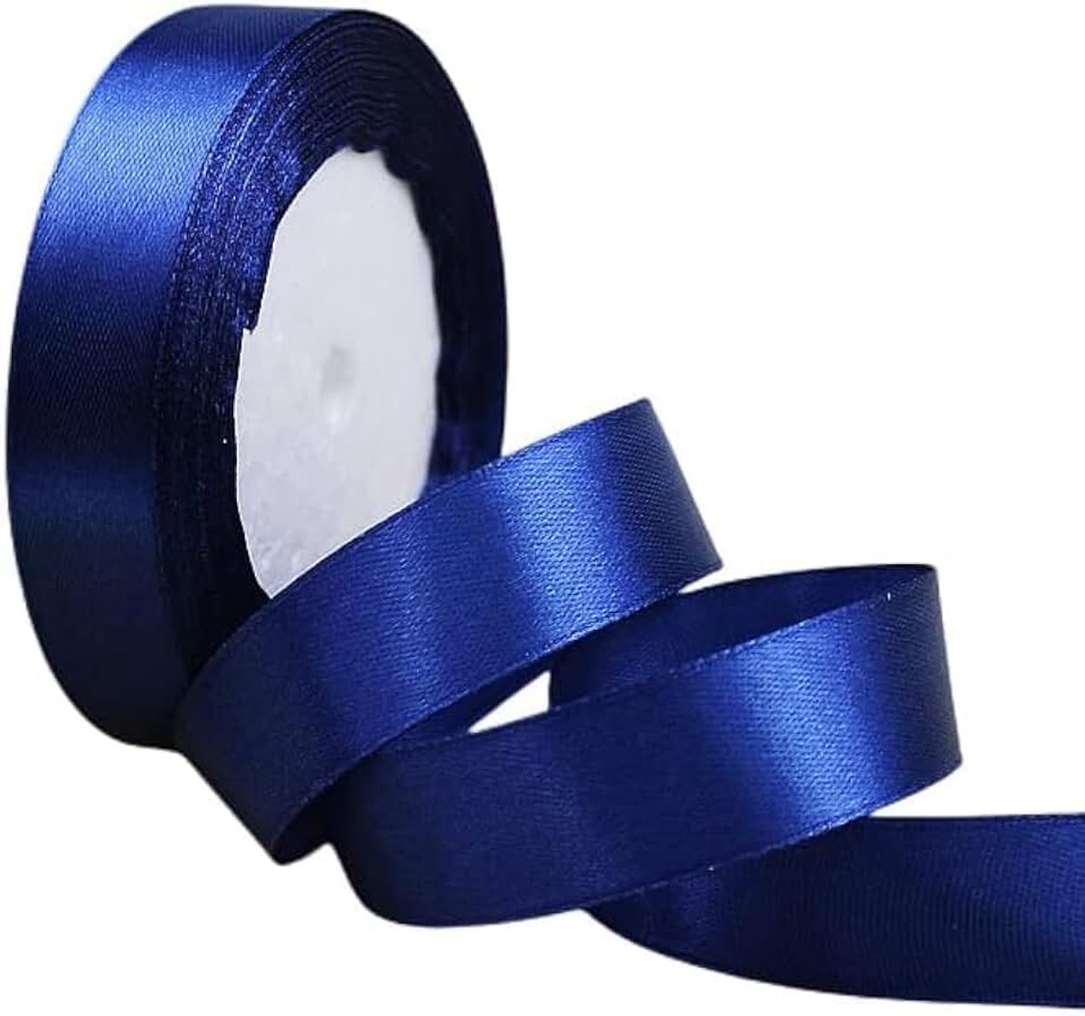 Lint Marineblauw 20mm,22 Meters Satijnen Linten, Decoratie Zijden Linten, Cadeaulint, Autolint,Stoffen Linten van Zijde en Satijn, voor Bruiloft, Feest, Verjaardag,Valentijn Party